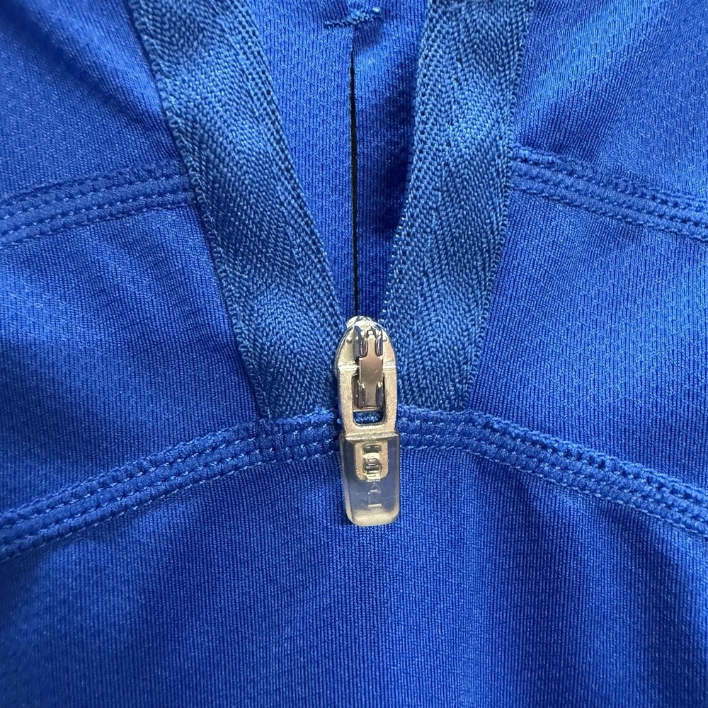 Brooks Women's XL Equilibrium Blue Zip V Neck Running Shirt Short Sleeve - Picture 8 of 10